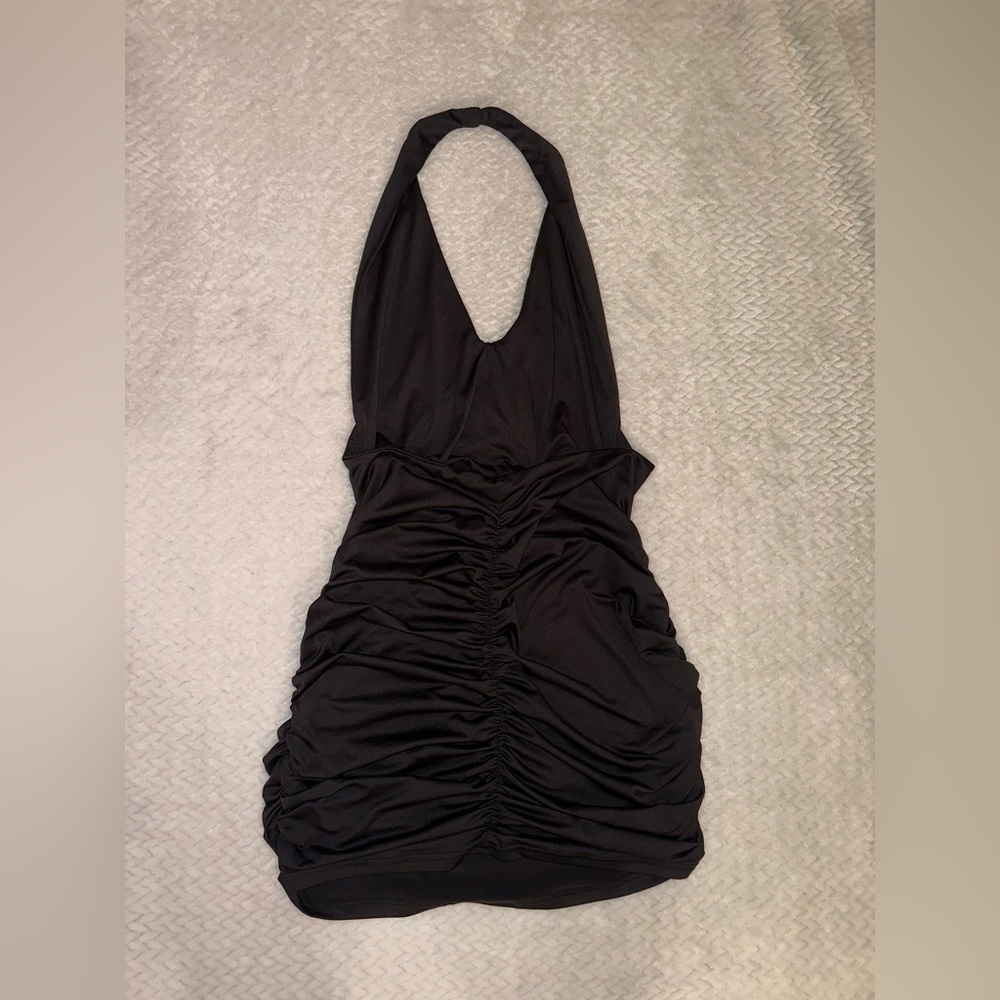 Navvouk Black Mini halter scrunch dress 🖤